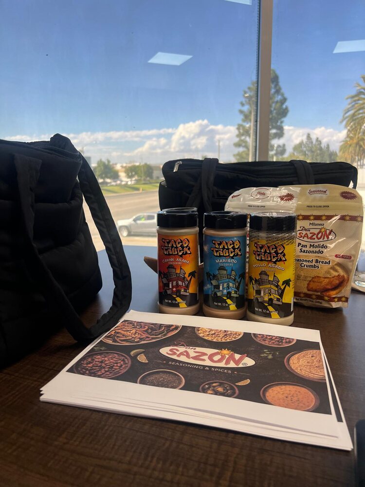 Taco Truck and Don Sazón seasonings with brand materials